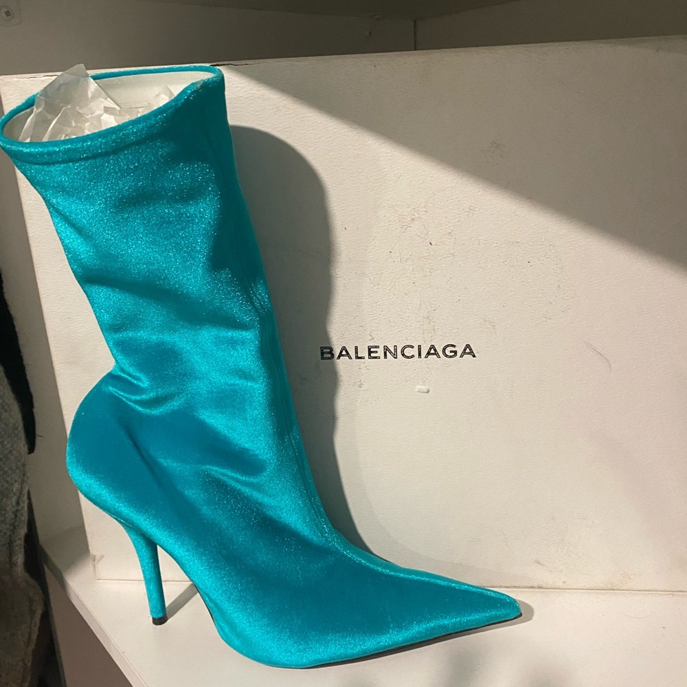 balenciaga baby blue sock heels size 7! - Picture 1 of 5